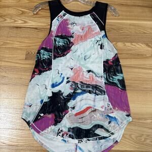 Lululemon Sculpture Tank Pigment Wave Multicolor Mesh Lycra Workout Tank Size 4